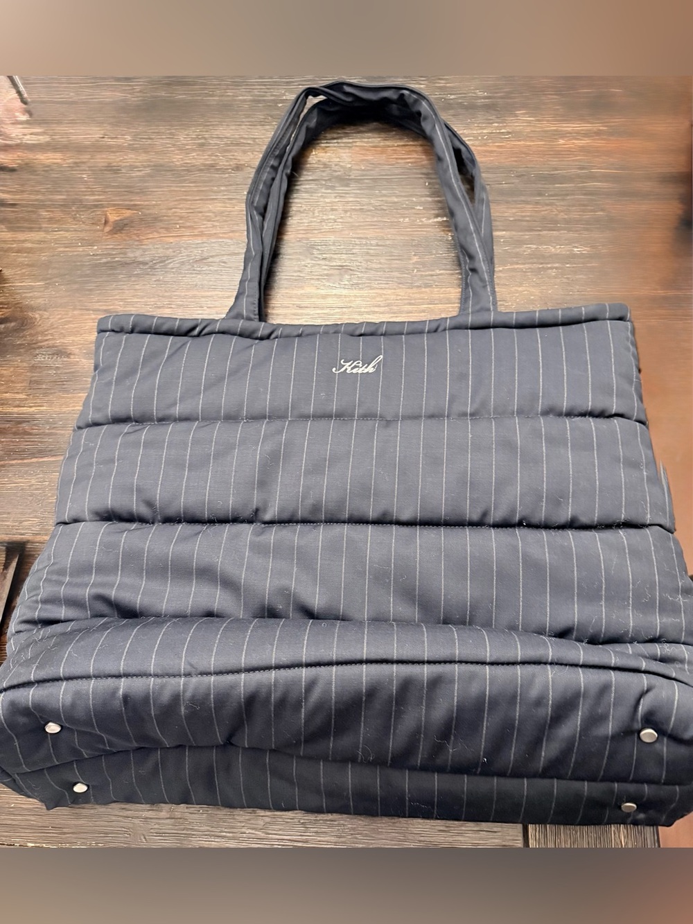 KITH LOGO Striped Tote Bag